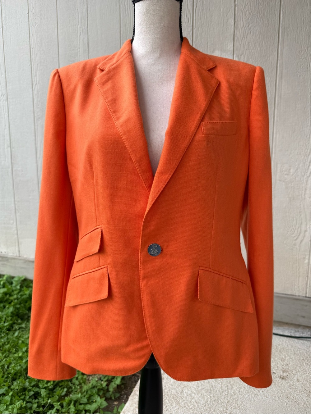 Ralph Lauren Collection Purple Label Vintage Cashmere Orange Blazer Size 10